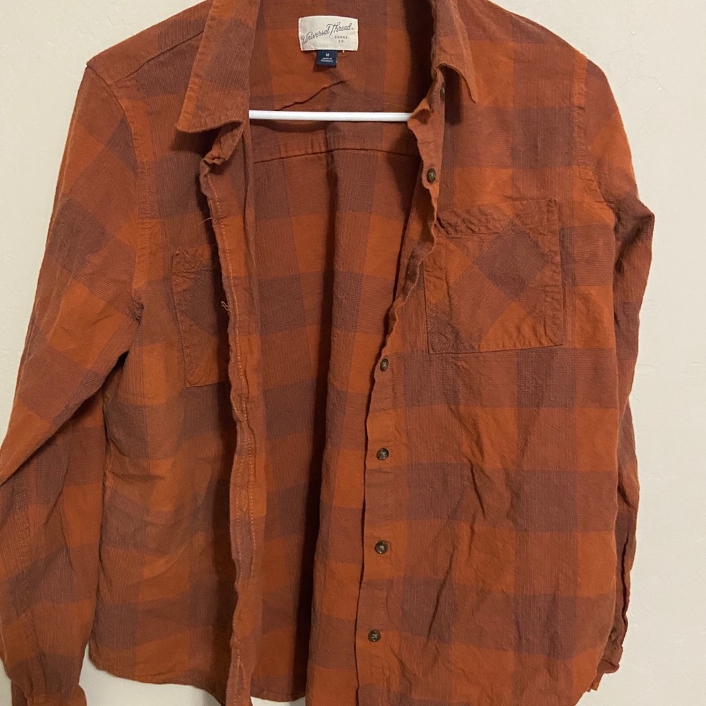 Casual Burnt Orange Flannel